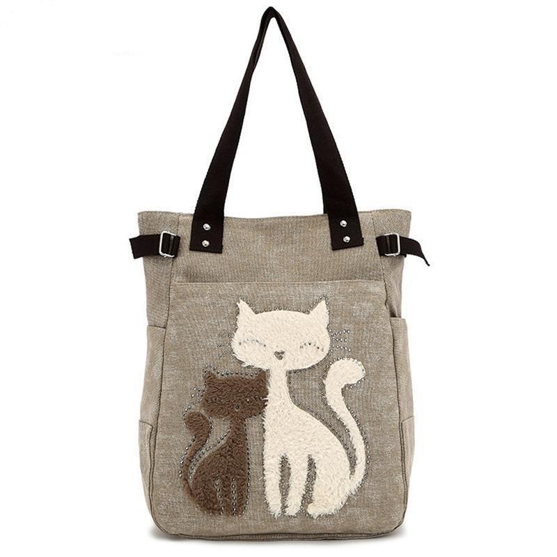 Cat Canvas Shoulder Bag